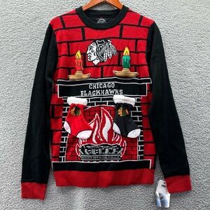 Chicago Blackhawks NHL Fireplace Christmas Sweater